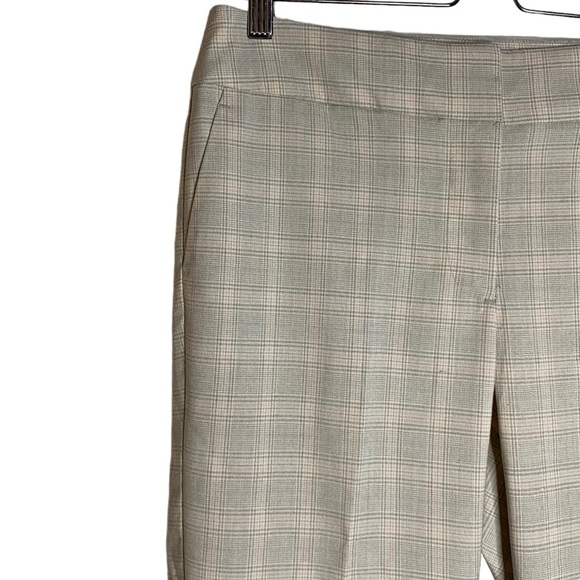 Ann Taylor Factory Pale Beige Gray Pink Plaid Dress Pants High Rise 6 Career - Picture 6 of 16